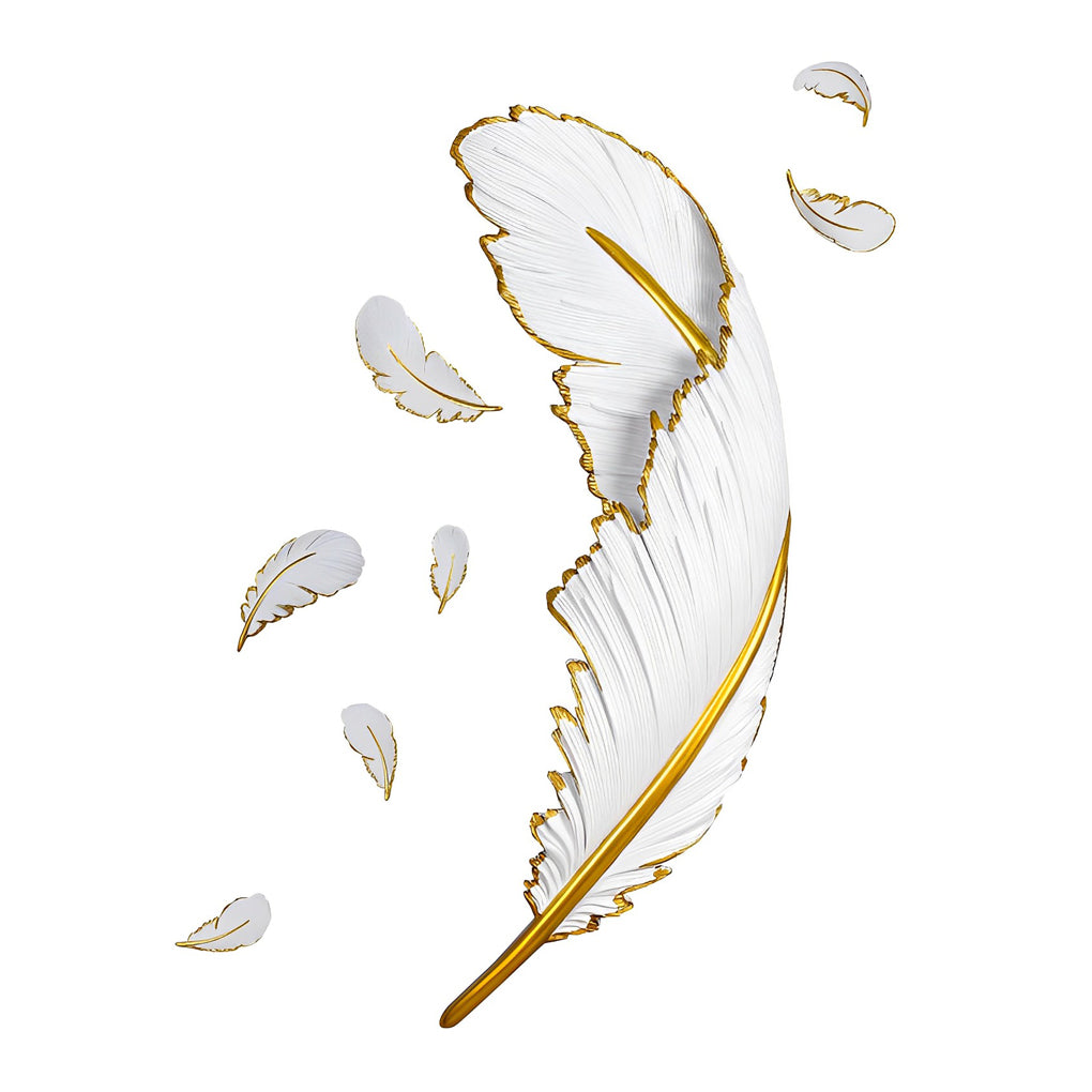 Feather LED Wall Lamp Modern White Decorative Resin Light