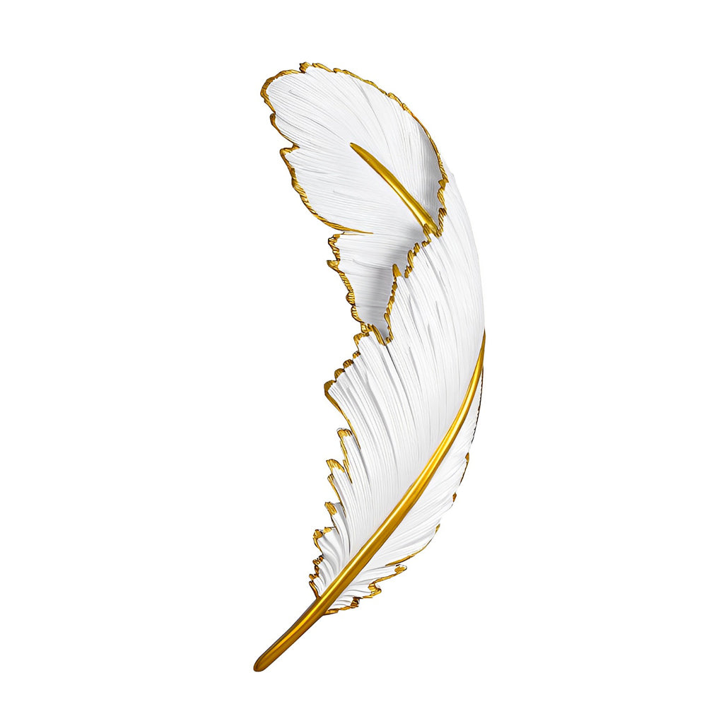 Feather LED Wall Lamp Modern White Decorative Resin Light