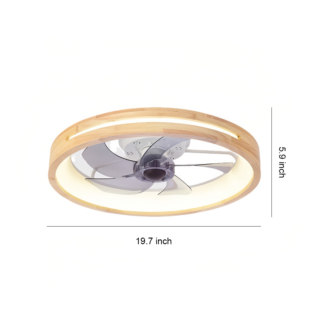 Five Blade Ceiling Fan with Light Dimmable LED Low Profile Ceiling Fan