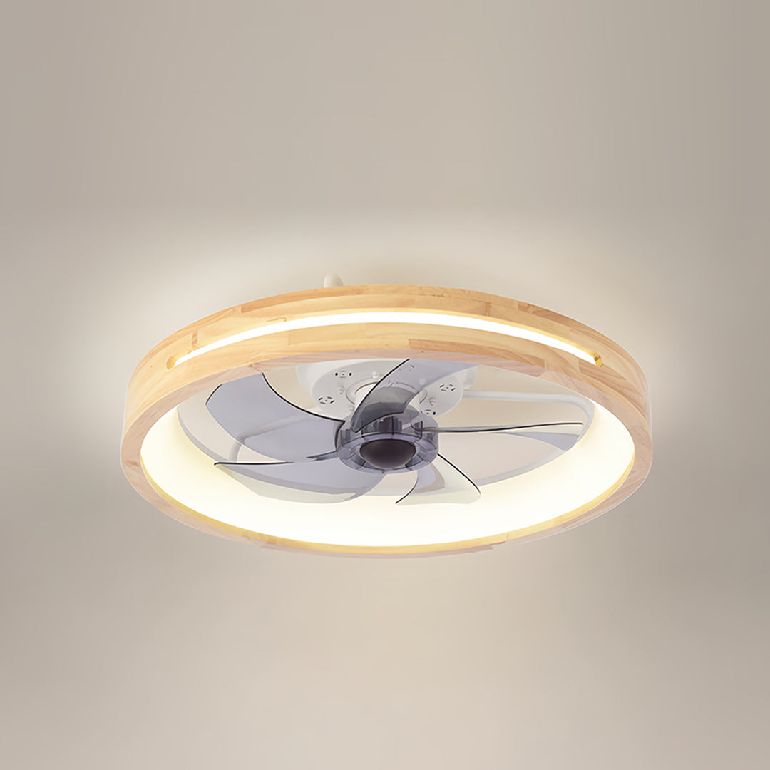 Five Blade Ceiling Fan with Light Dimmable LED Low Profile Ceiling Fan