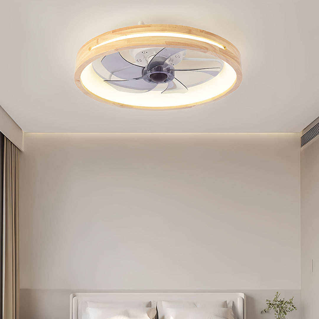 Five Blade Ceiling Fan with Light Dimmable LED Low Profile Ceiling Fan