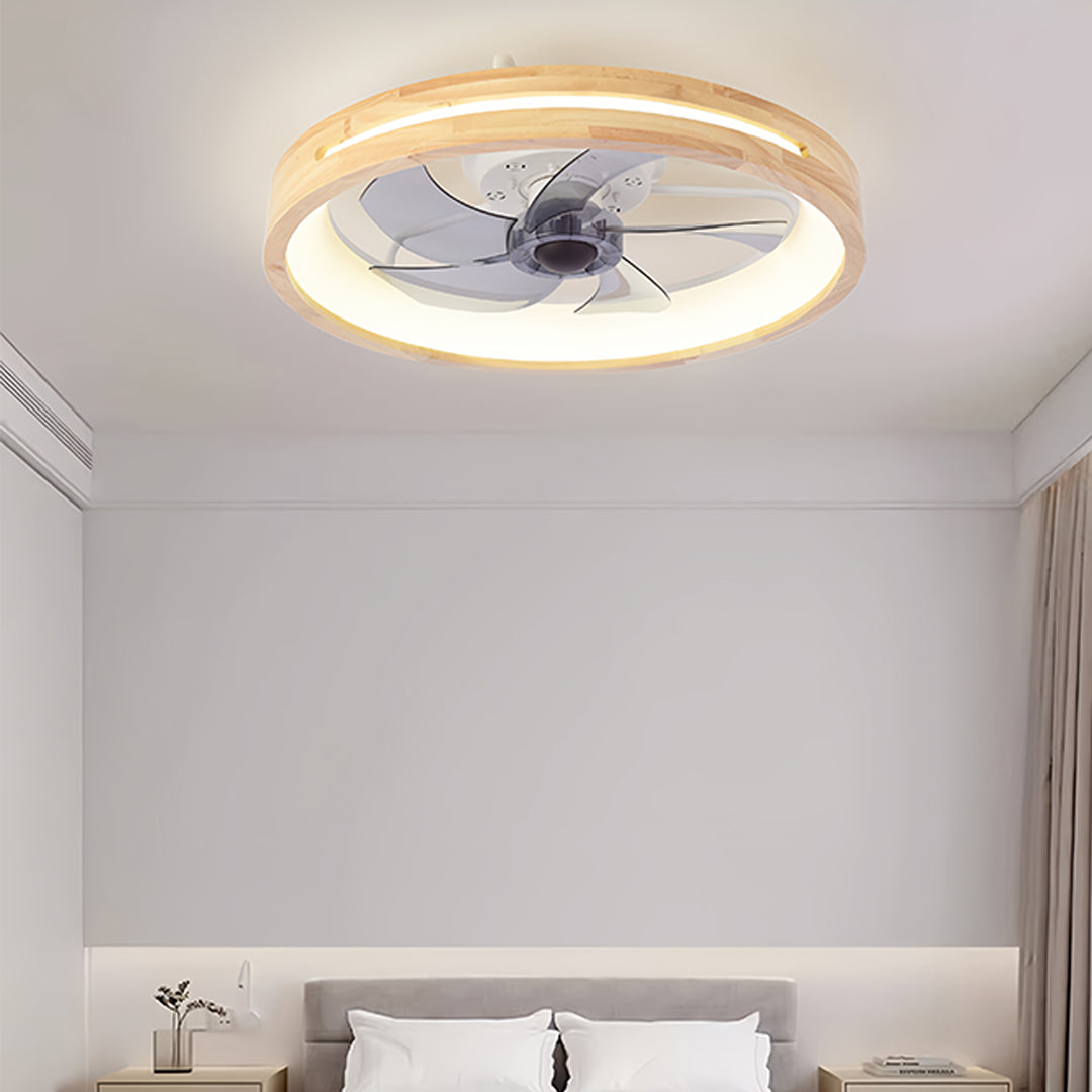 Five Blade Ceiling Fan with Light Dimmable LED Low Profile Ceiling Fan