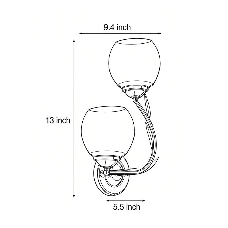 Floral Wall Sconces Retro Dual-Light Glass LED Lighting