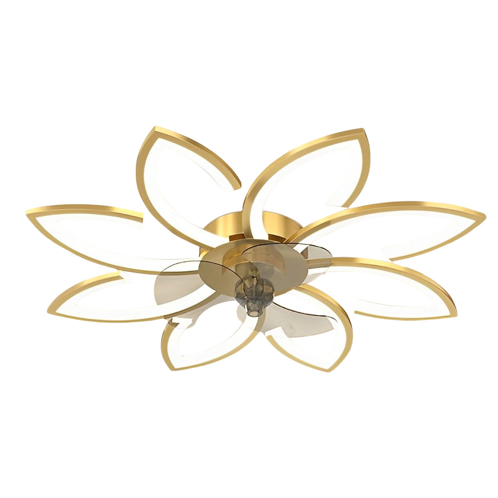 Flower Ceiling Fan with Light Modern Smart Silent LED Light