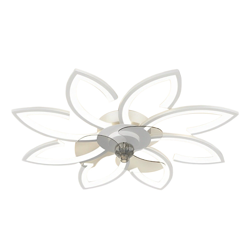 Flower Ceiling Fan with Light Modern Smart Silent LED Light
