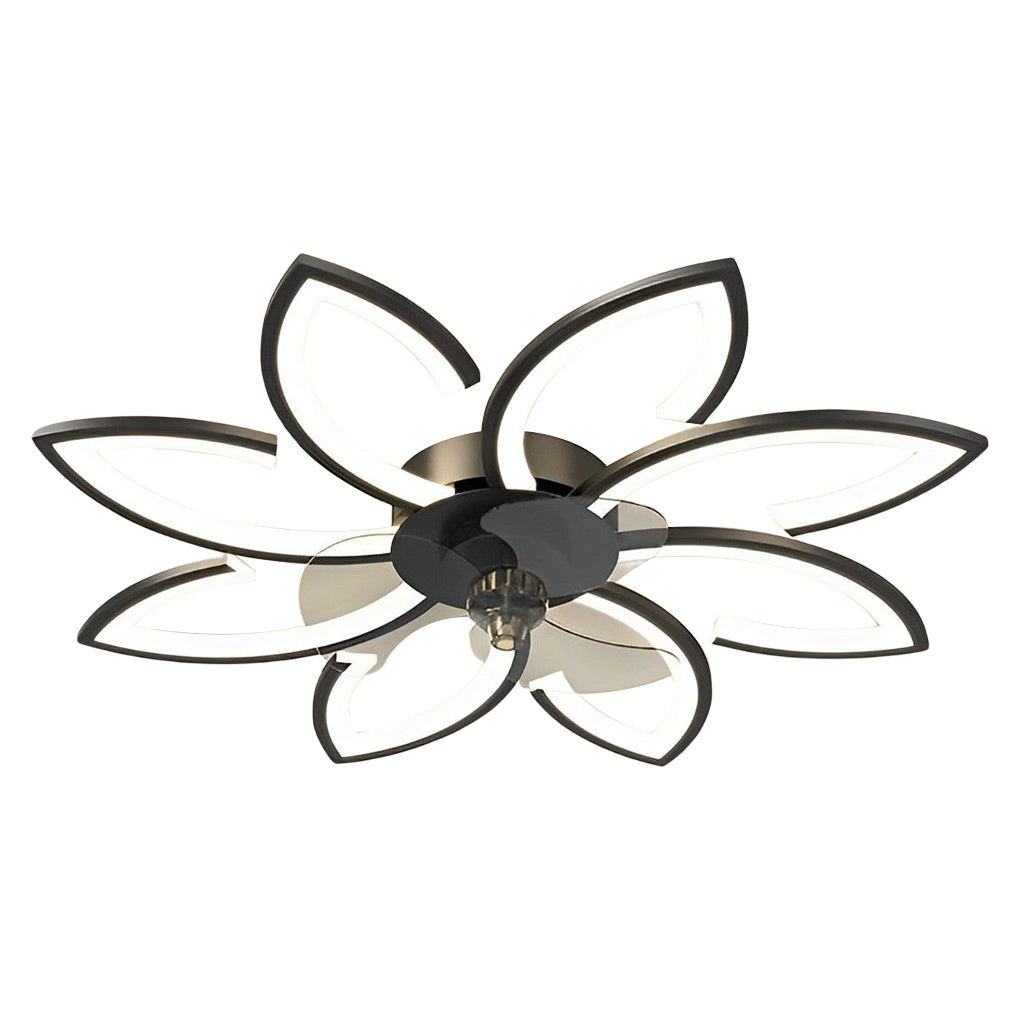 Flower Ceiling Fan with Light Modern Smart Silent LED Light