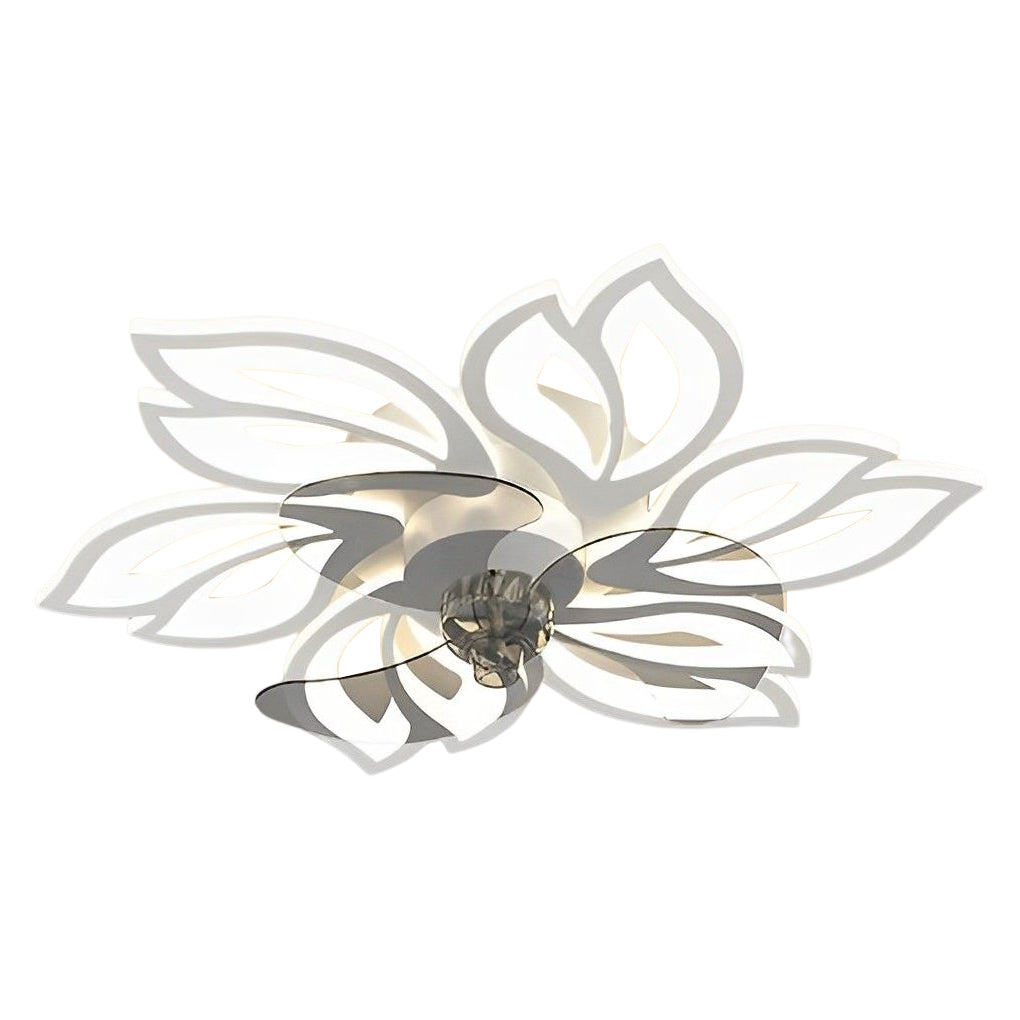 Flower Ceiling Fan with Light Modern Smart Silent LED Light