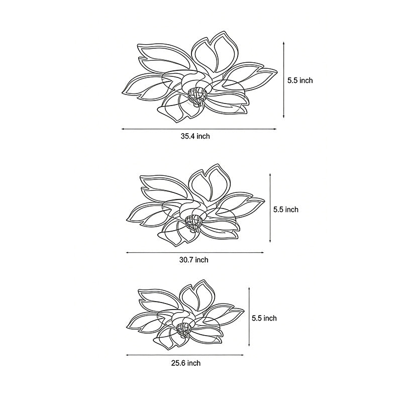Flower Ceiling Fan with Light Modern Smart Silent LED Light