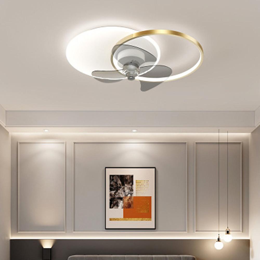 Black and White Ceiling Fans with Lights Modern Metal Light