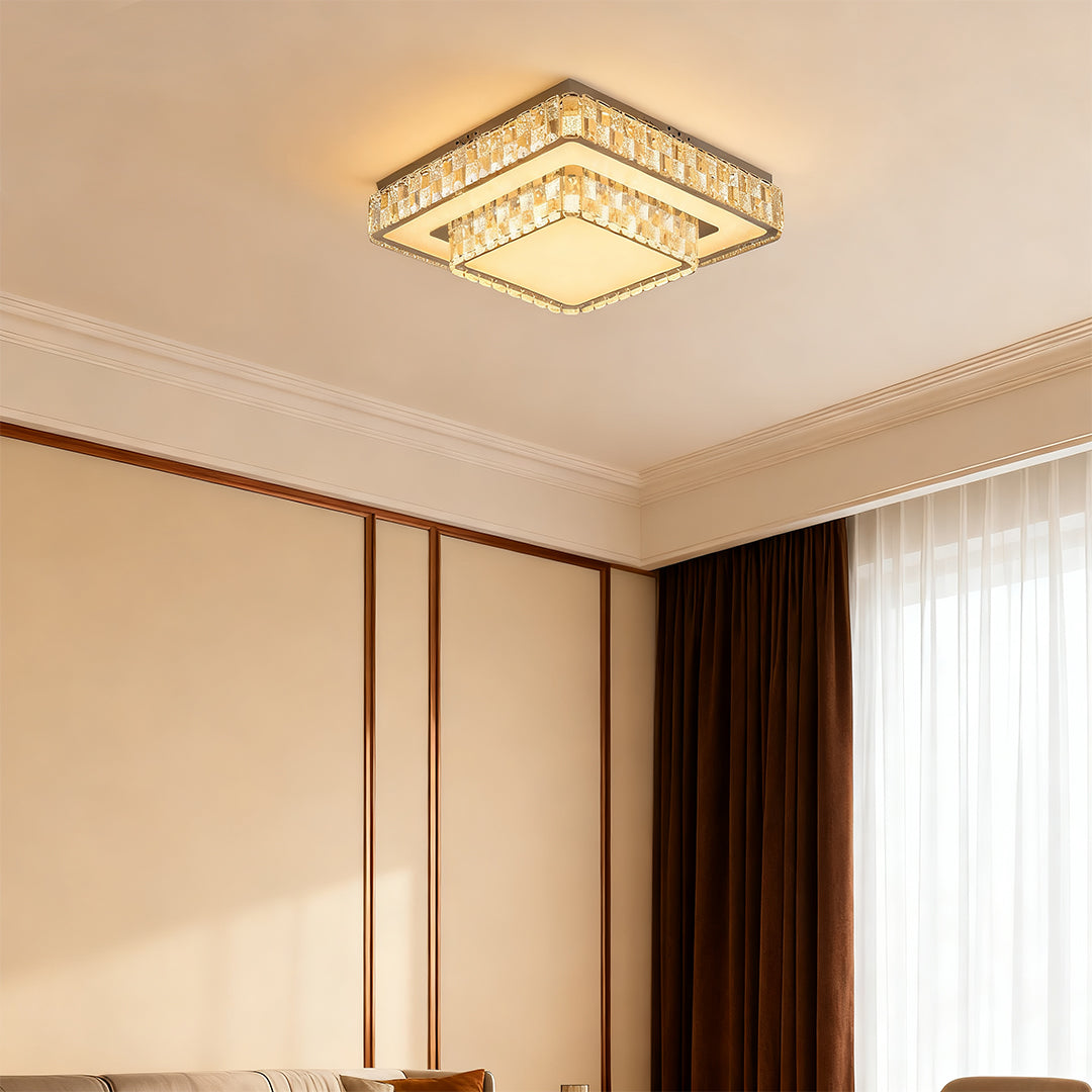Flush Mount Ceiling LED Light Minimalist Luxury Crystal Lamp