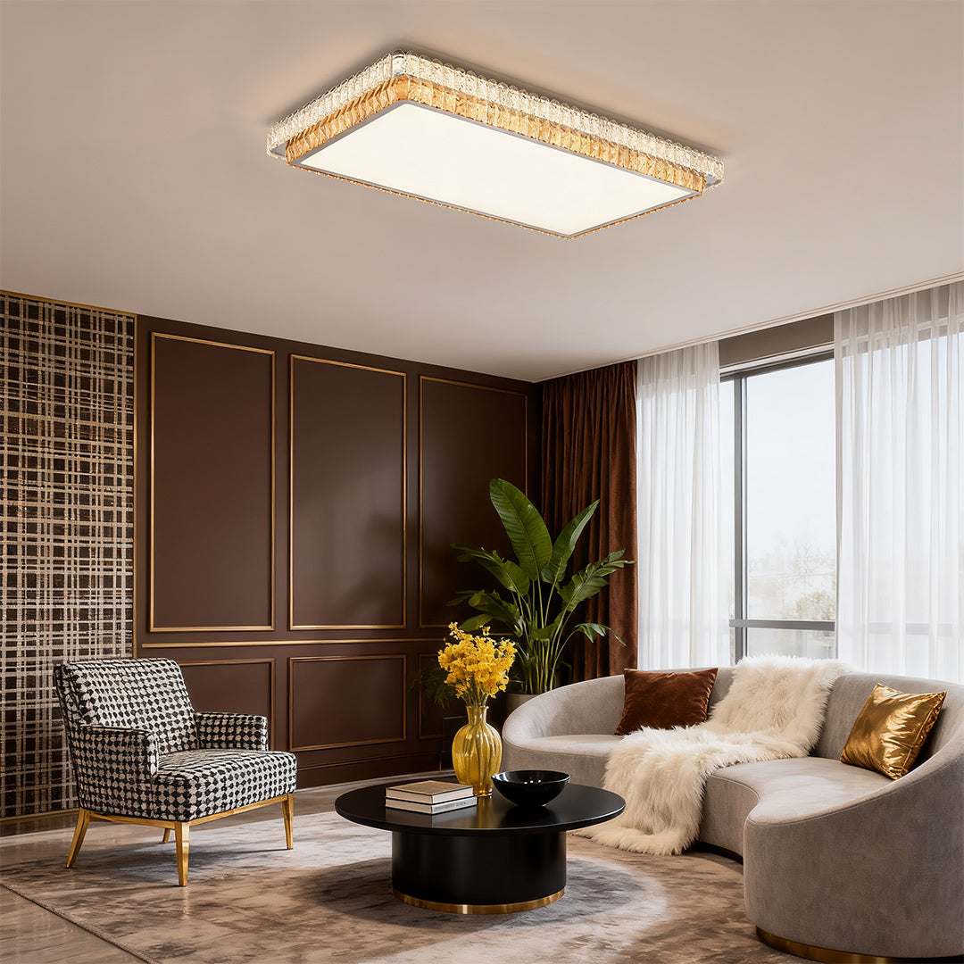 Flush Mount Ceiling Light Modern Luxury Minimalist Crystal LED Lamp