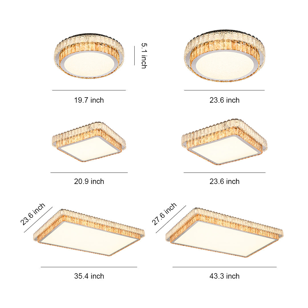 Flush Mount Ceiling Light Modern Luxury Minimalist Crystal LED Lamp