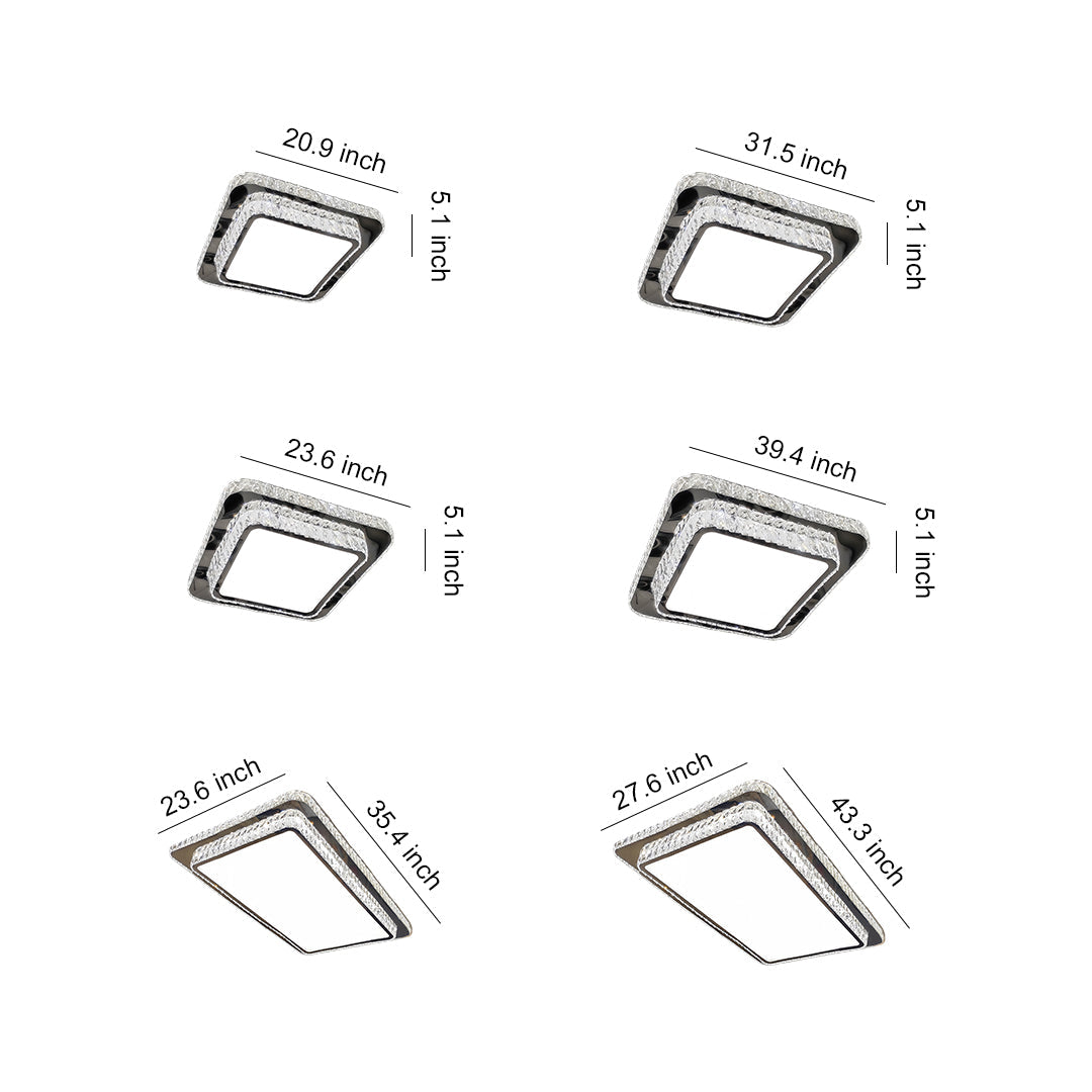Flush Mount Crystal Light Fixture Luxury Stainless Steel Lamp