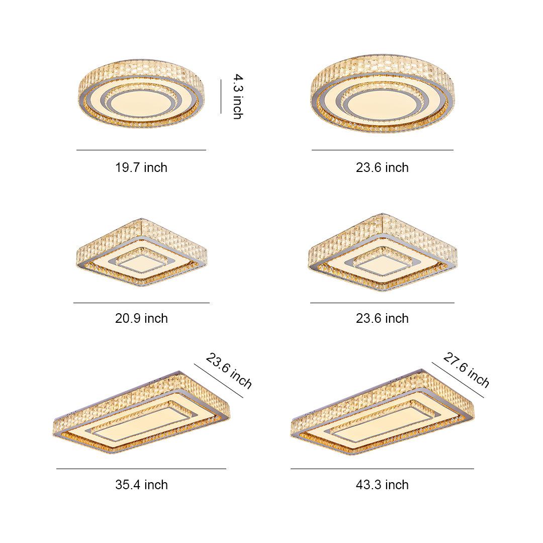 Flush Mount LED Light Fixtures Modern Luxury Crystal Lamp