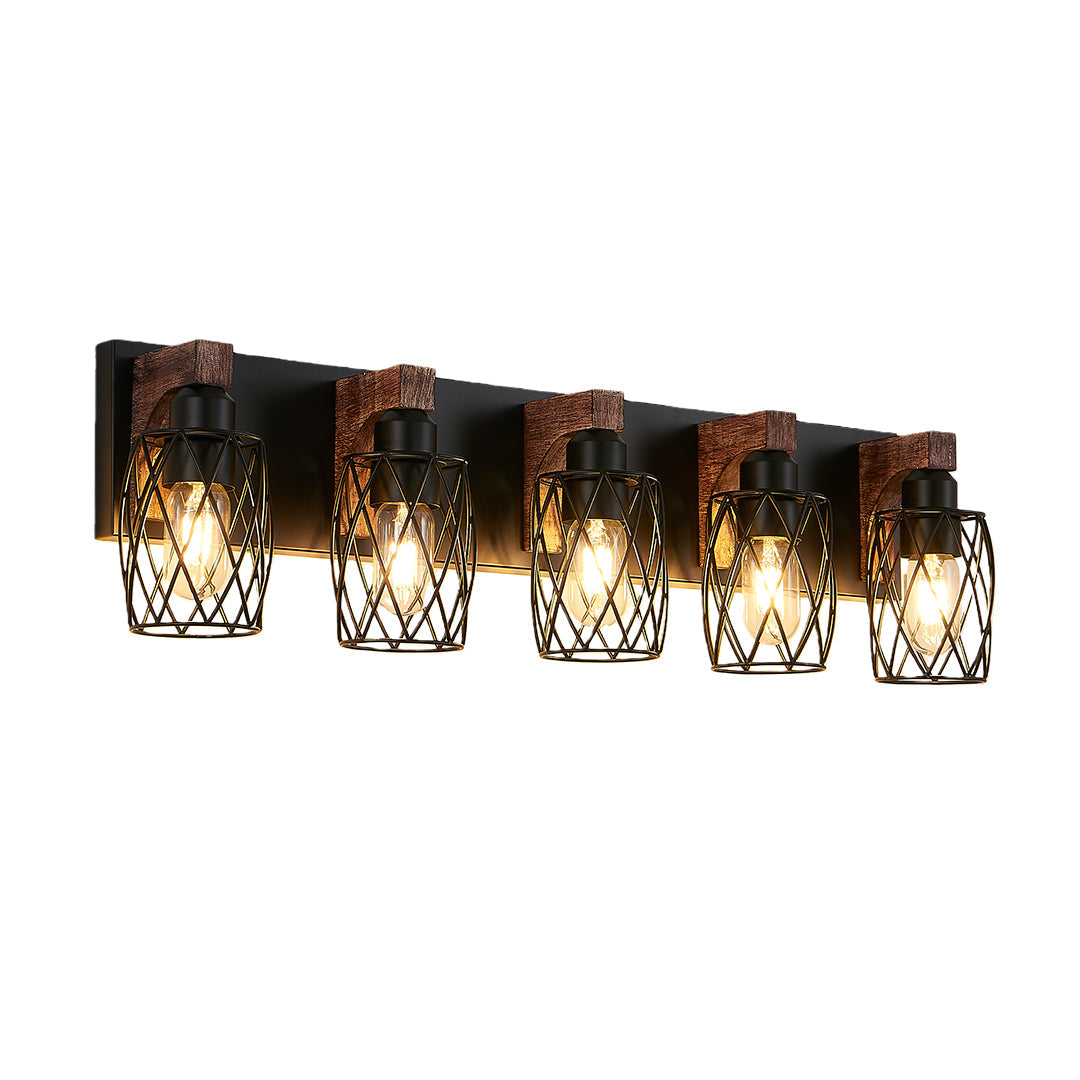 Black Vanity Bathroom Lights Metal Cage Mirror Lamp