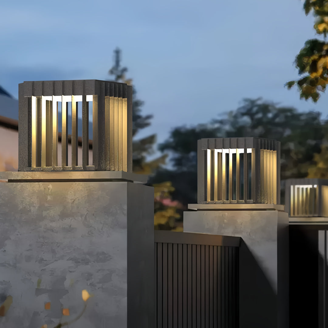 Front Pillar Lights Outdoor Waterproof Hollow Light