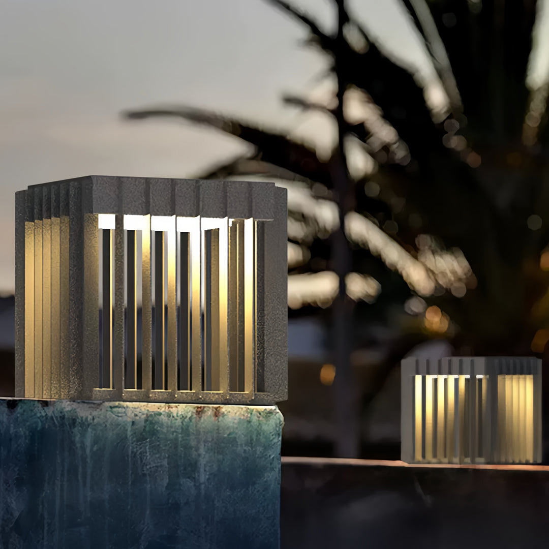 Front Pillar Lights Outdoor Waterproof Hollow Light