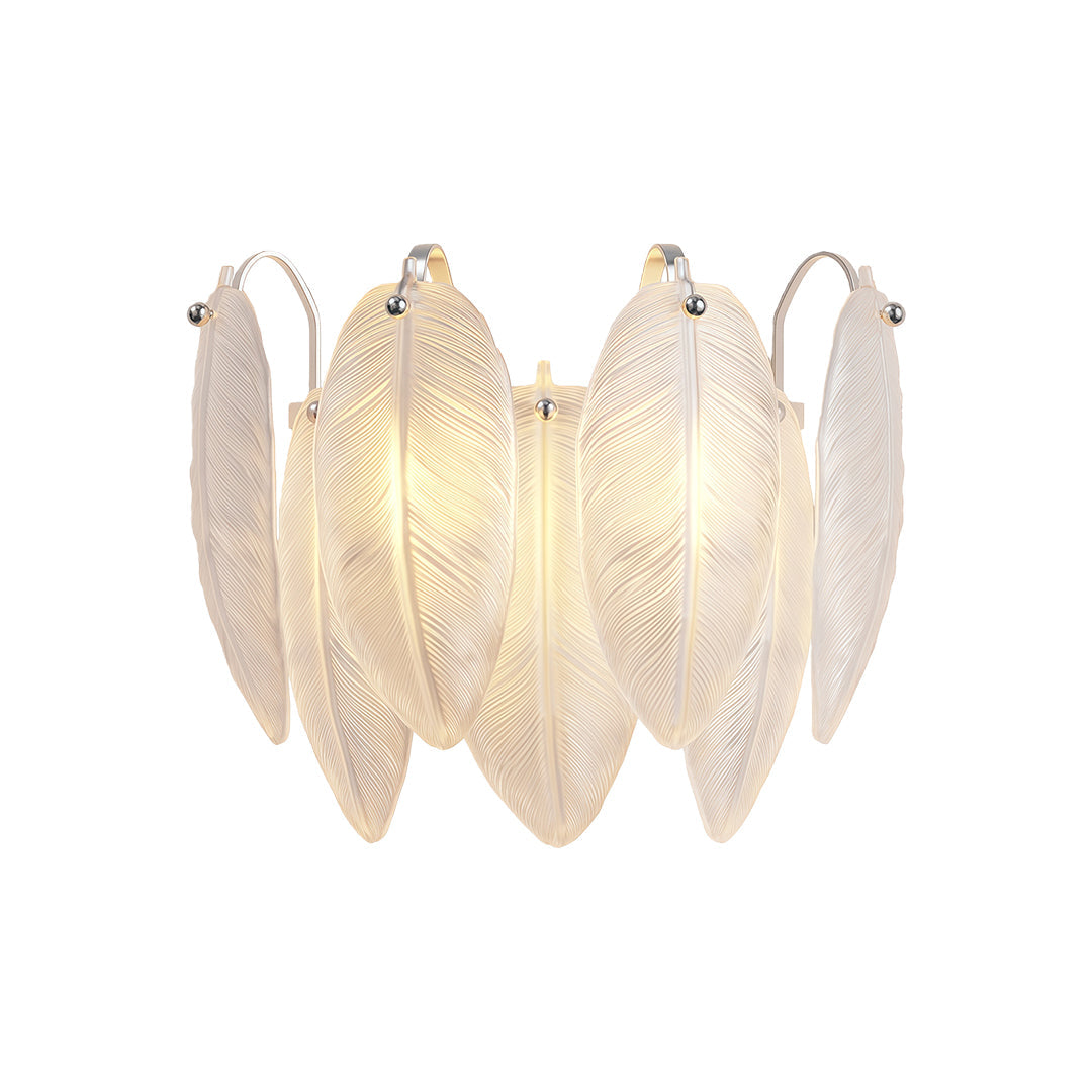 Feather Wall Light French Luxury Full Copper Glass Lamp