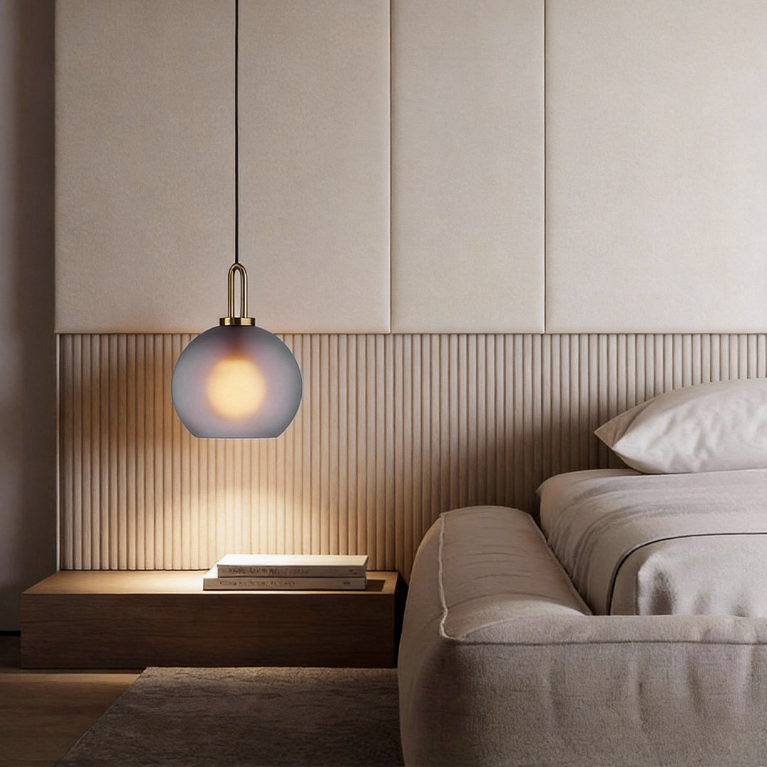 Frosted Glass Mini Pendant Lights Modern Metal Ceiling Ligh