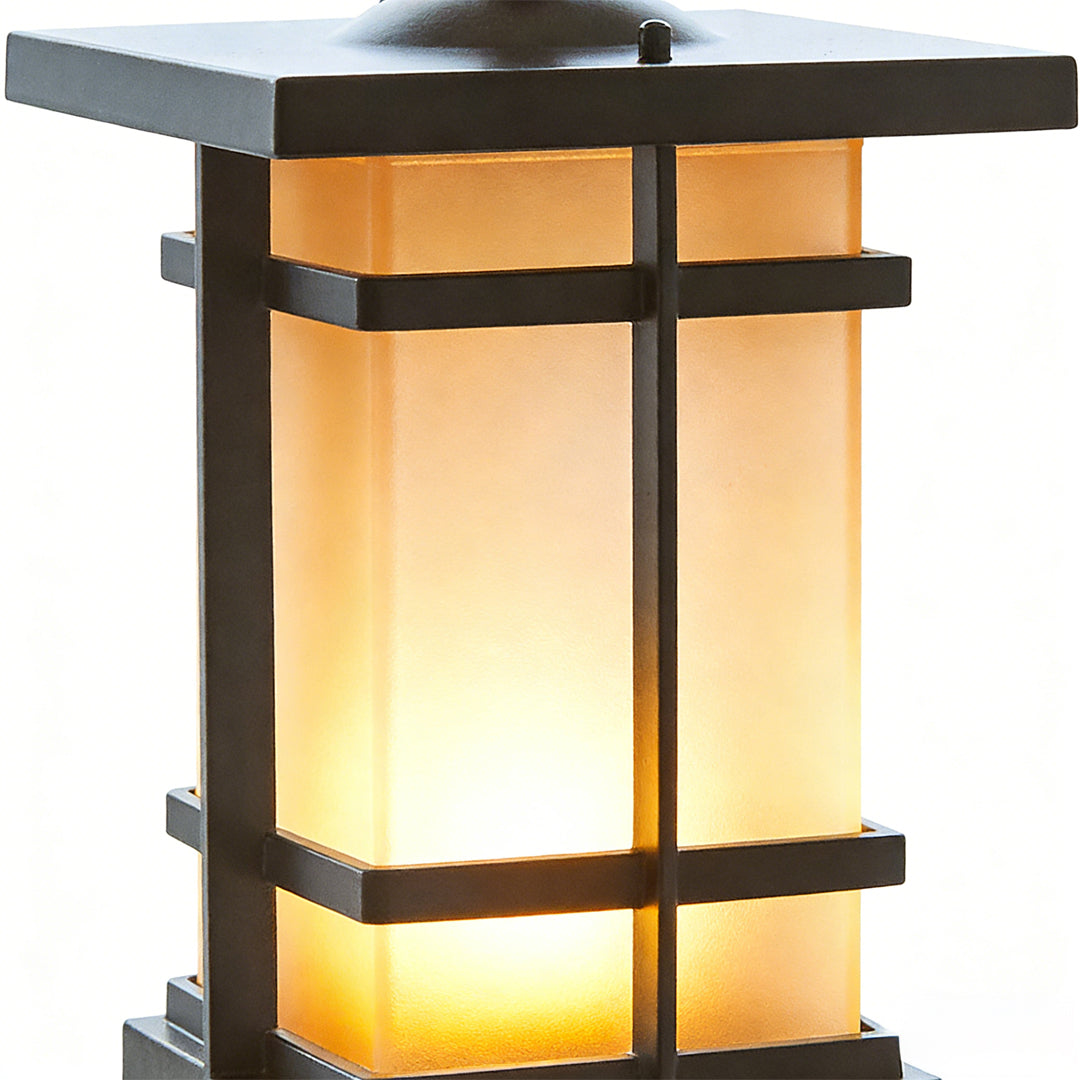 Garden Bollard Lighting Vintage Pavilion Style Black Outdoor Light