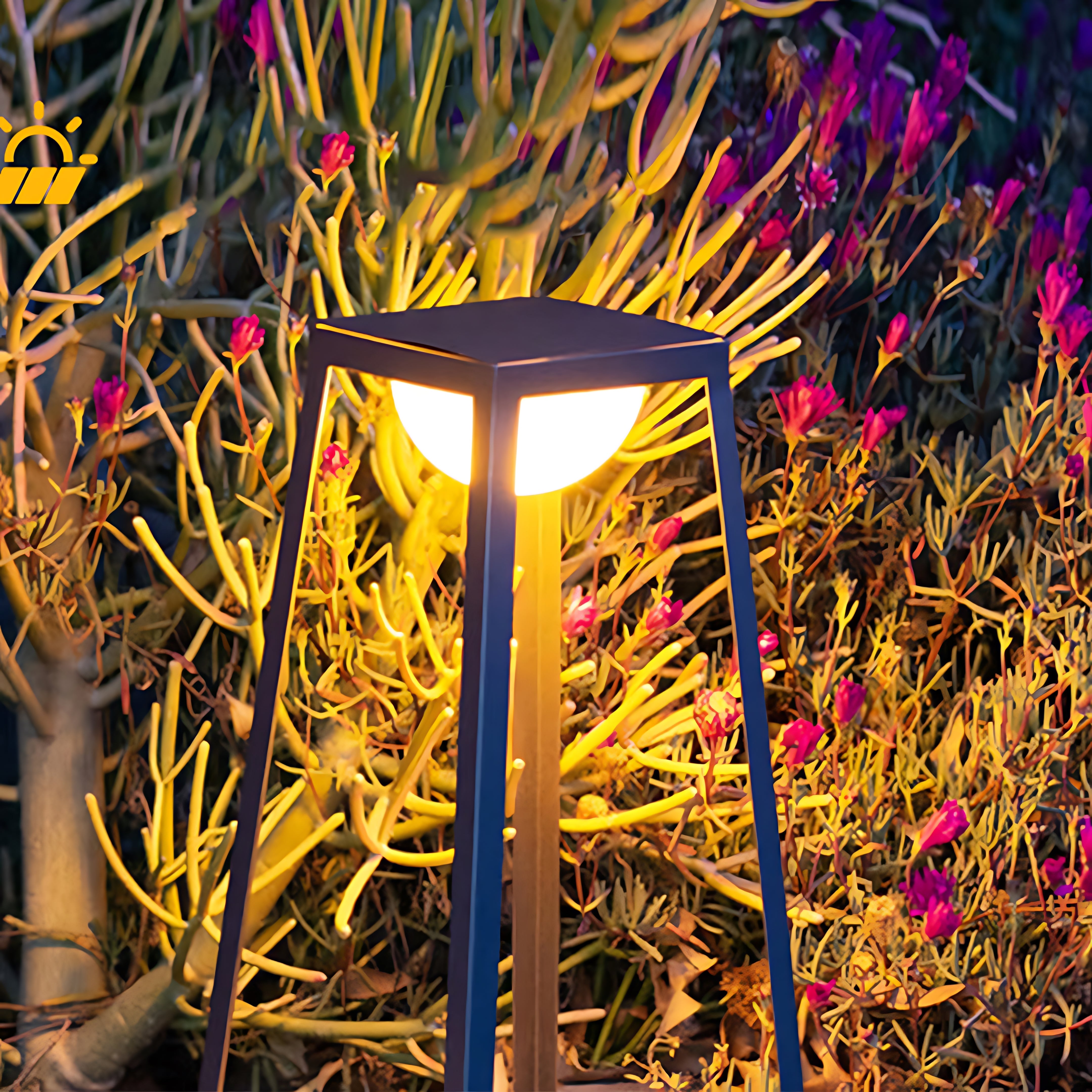 Metal Frame Outdoor Floor lantern Waterproof Garden Lighting