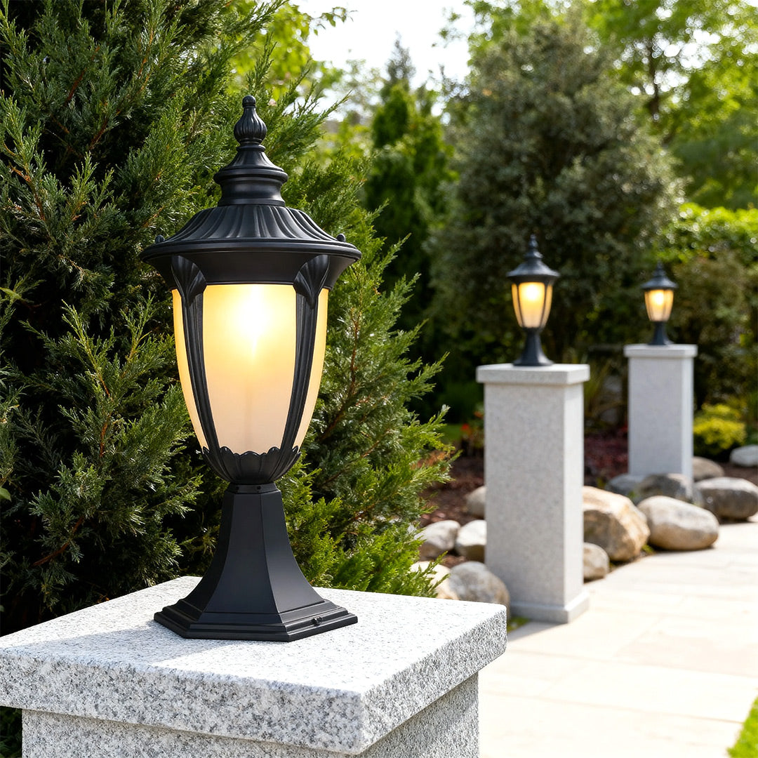 Exterior Pillar Light Traditional Waterproof Aluminum Lamp