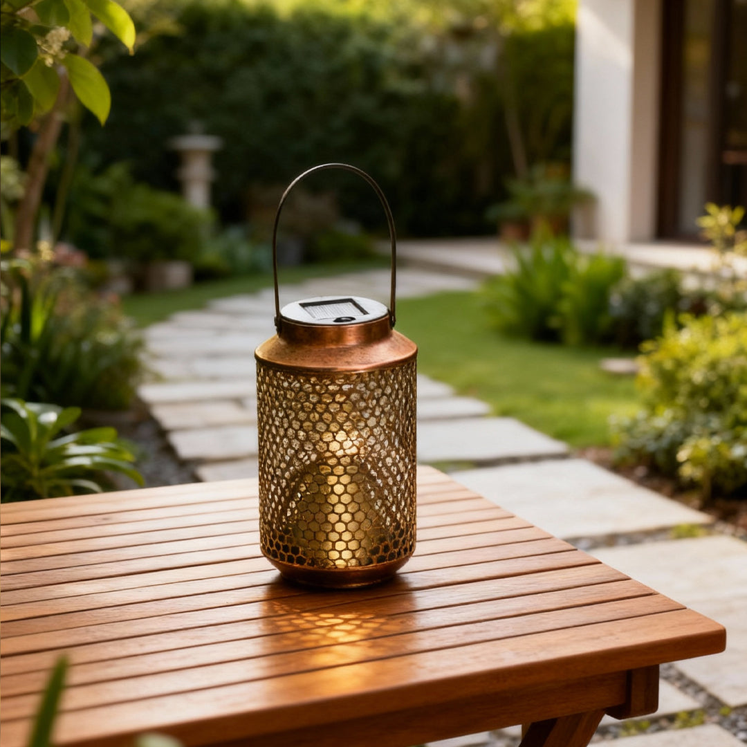 Portable Solar Lantern Retro Iron Art Ambience Light