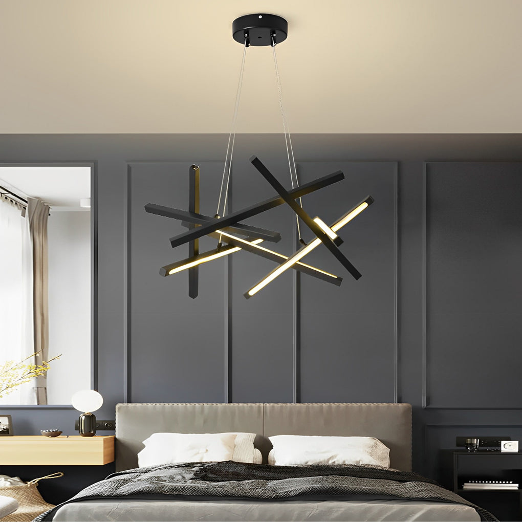 Geometric Ceiling Light LED Satellite Cross Design Chandelier
