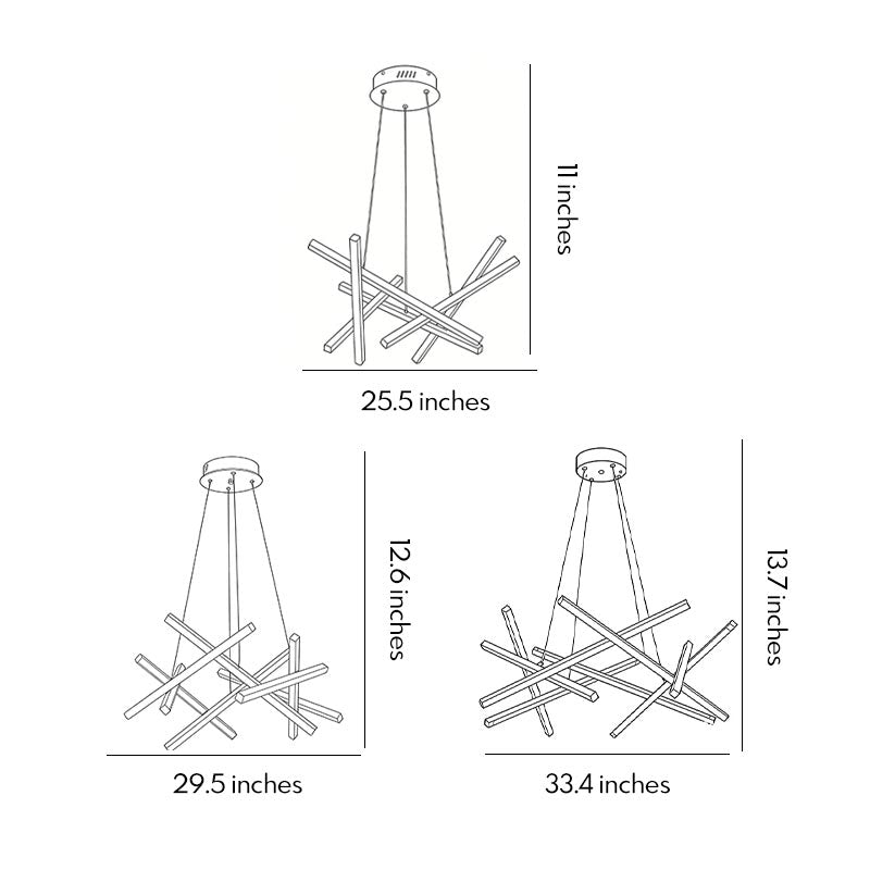 Geometric Ceiling Light LED Satellite Cross Design Chandelier