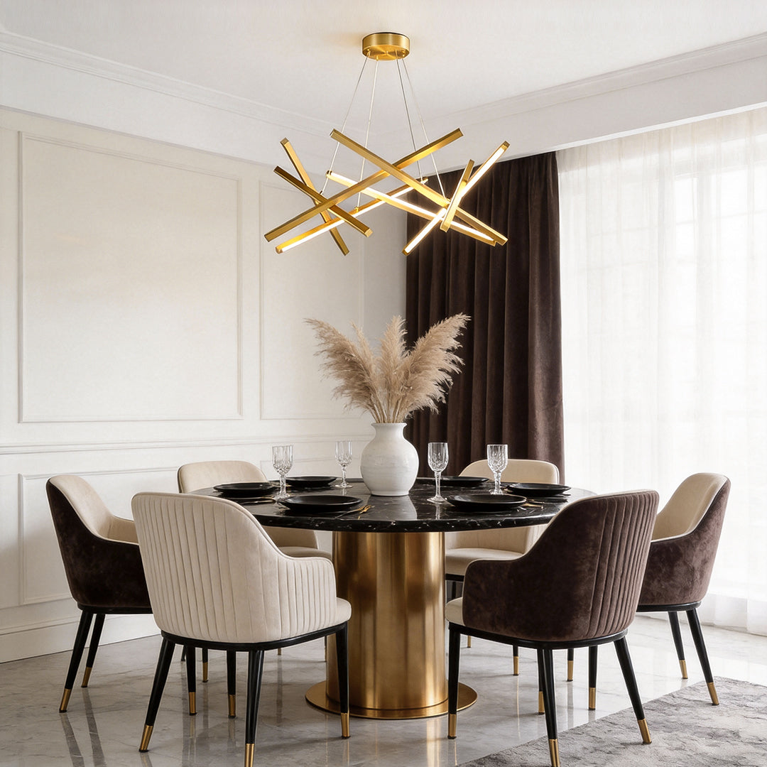 Geometric Ceiling Light LED Satellite Cross Design Chandelier