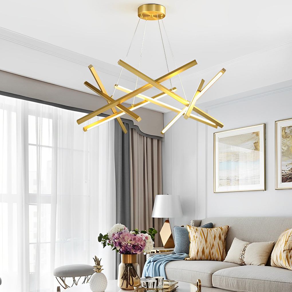 Geometric Ceiling Light LED Satellite Cross Design Chandelier