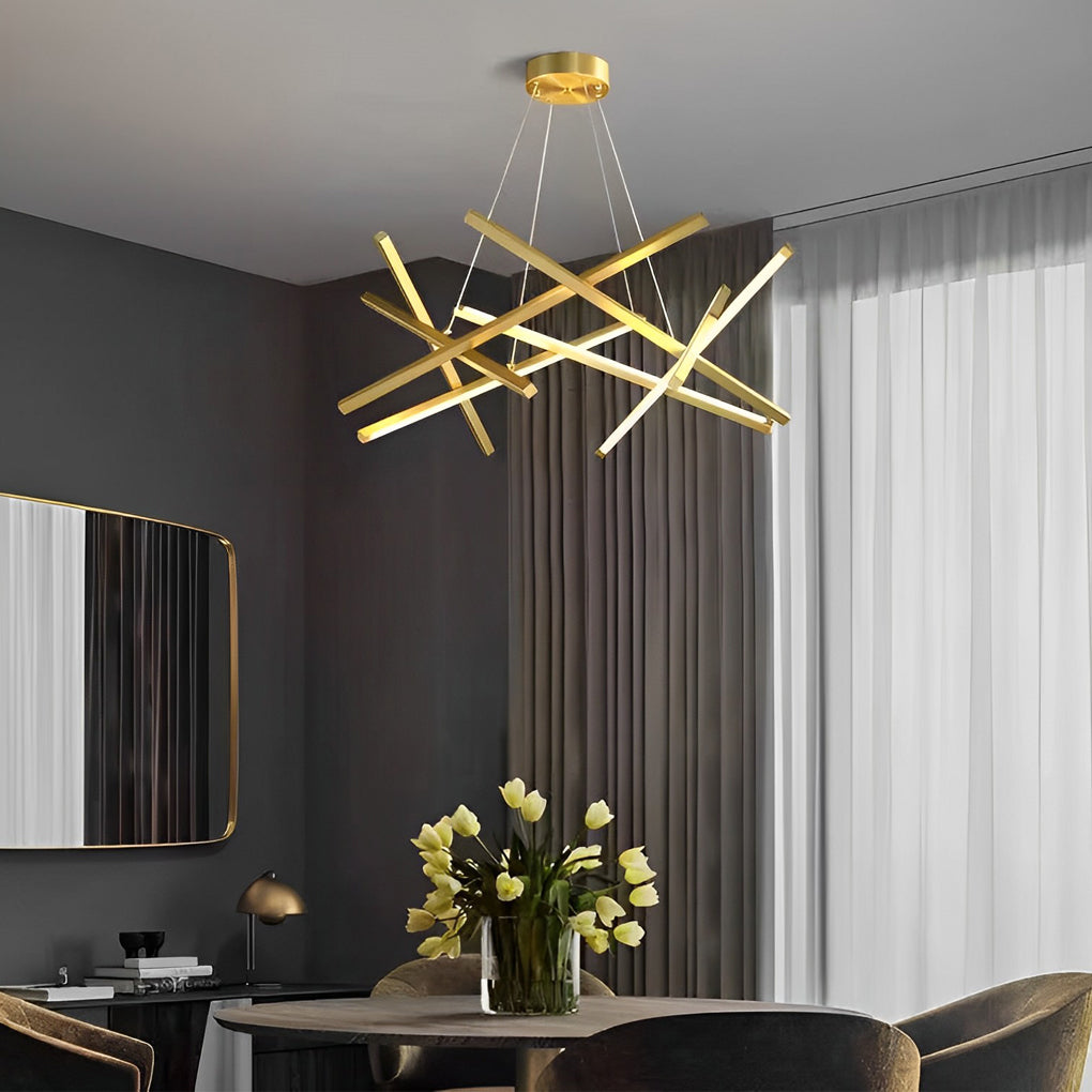 Geometric Ceiling Light LED Satellite Cross Design Chandelier