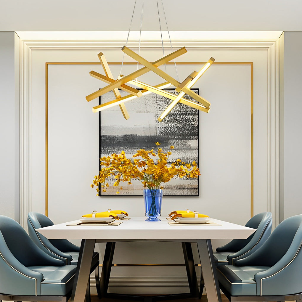 Geometric Ceiling Light LED Satellite Cross Design Chandelier