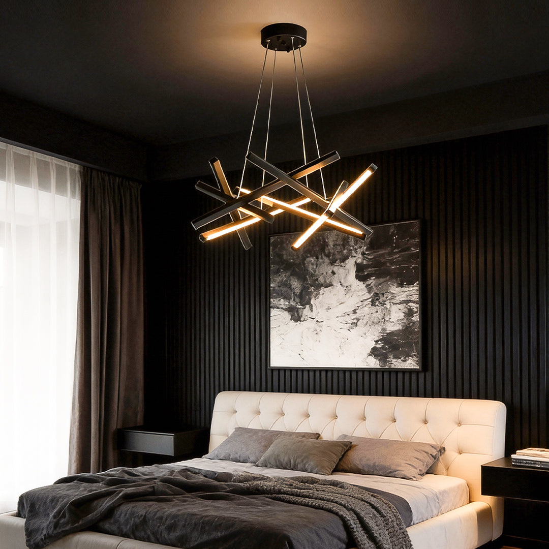 Geometric Ceiling Light LED Satellite Cross Design Chandelier