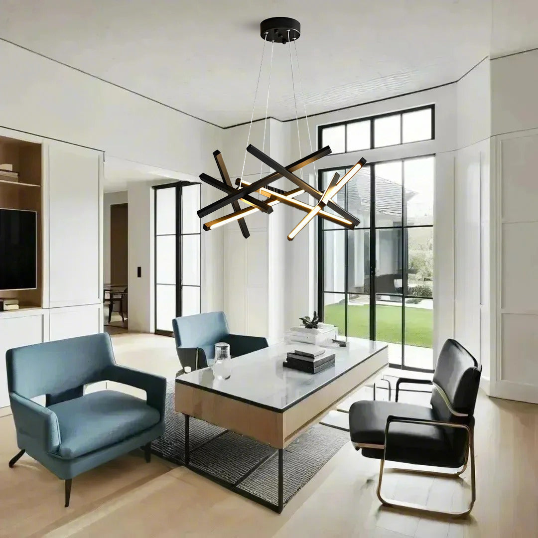 Geometric Ceiling Light LED Satellite Cross Design Chandelier
