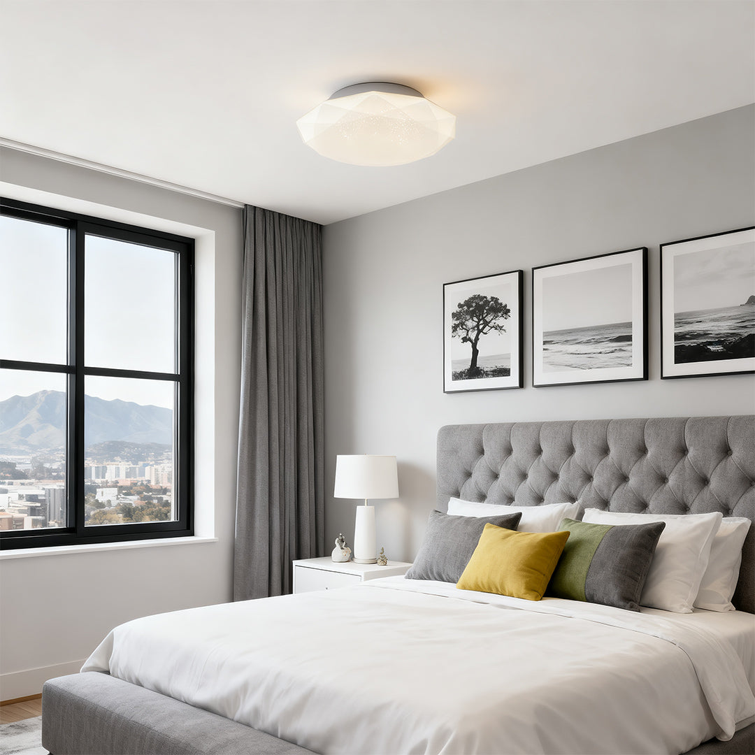 Geometric Flush Mount Ceiling Light White Full-Sky Star Lamp