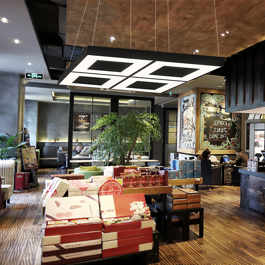 Modern Black Chandeliers Creative LED Multi-diamond Ceiling Light