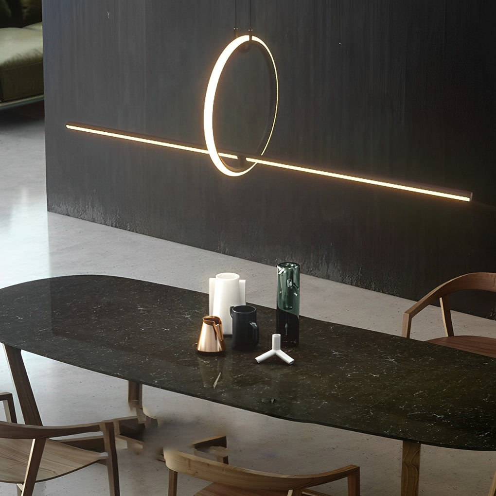 Geometric Pendant Light Fixture Ring Linear Ceiling Light