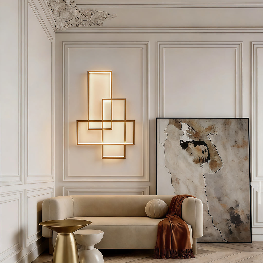 Geometric Wall Sconce Rectangular Modern LED Ceiling Light