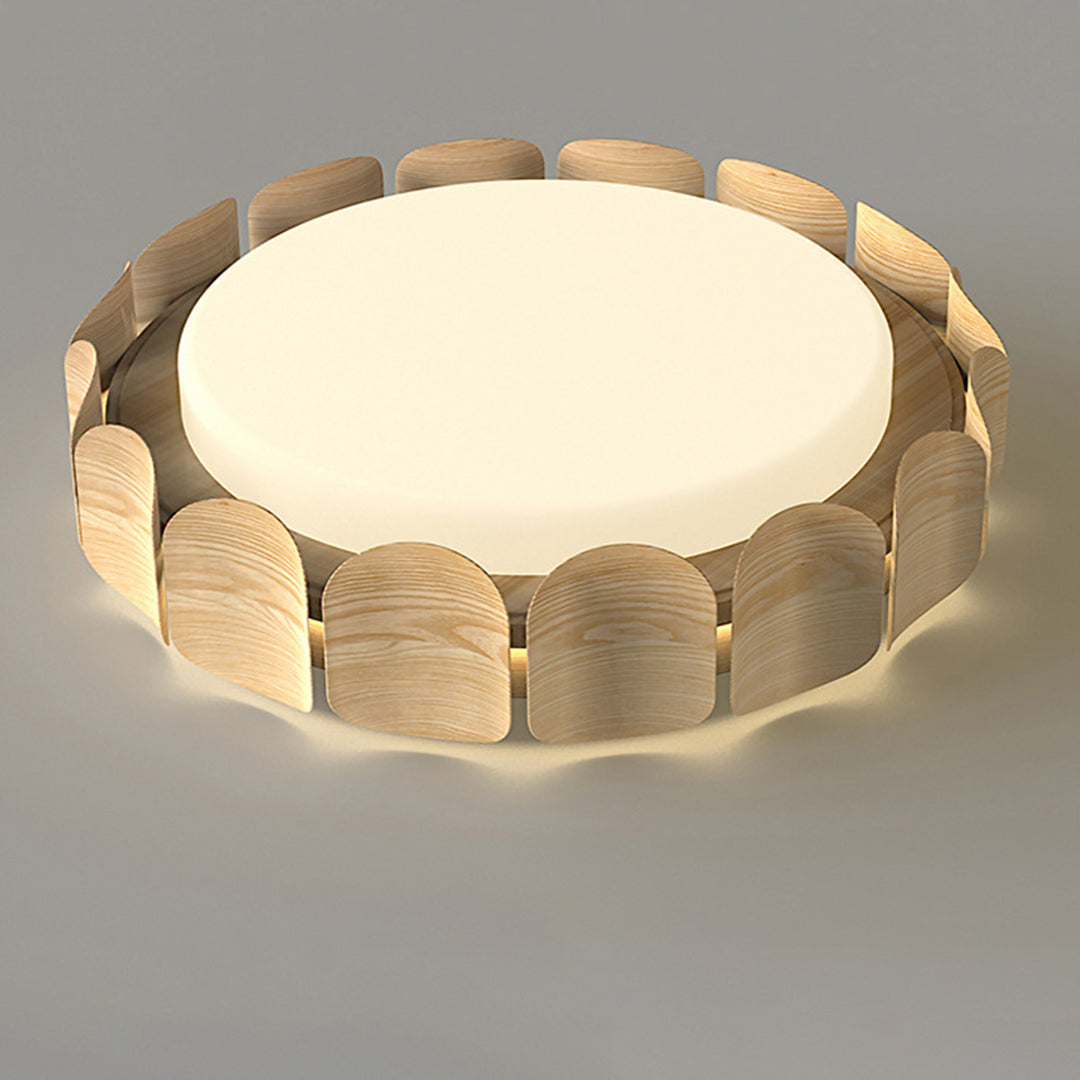 Wooden Ceiling Lights wide-spectrum LED Flush Mount Light