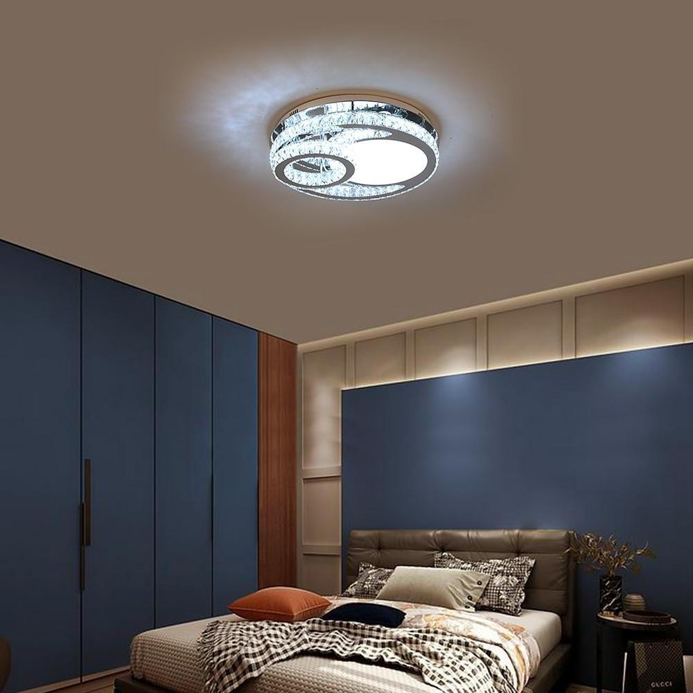 Overlapping Circles Crystal Stainless Steel Flush Mount LED Lights Ceiling Lights