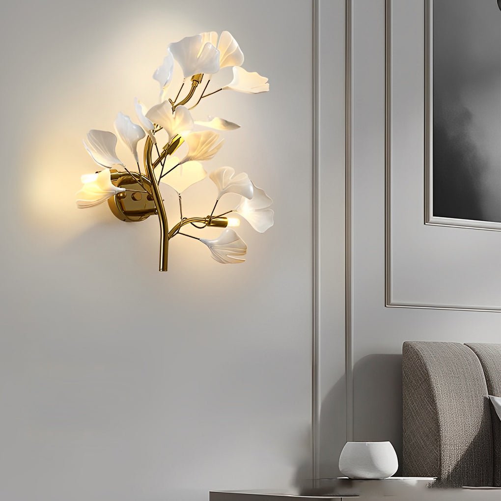 Leaves Branches 3 Step Dimming Gold Nordic Wall Lights Fixture