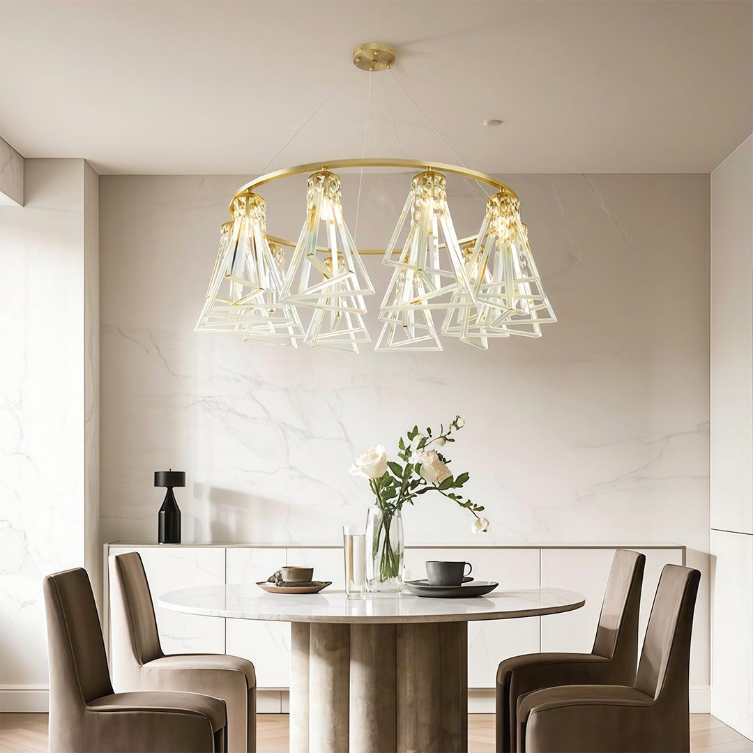 Contemporary Crystal Chandelier Minimalist Ceiling Light