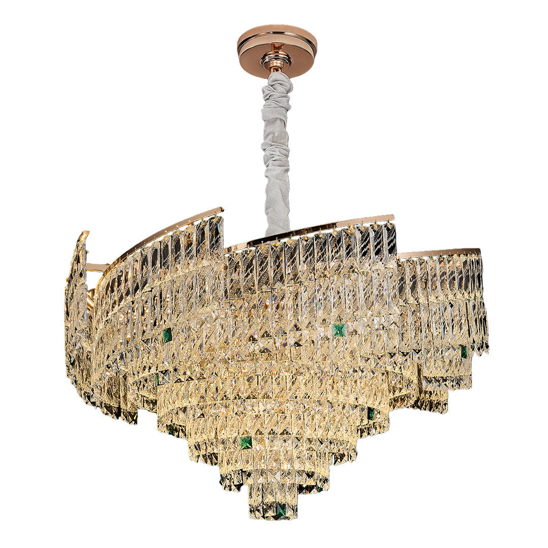 Crystal Pendant Chandelier Luxury Carbon Steel Ceiling Light