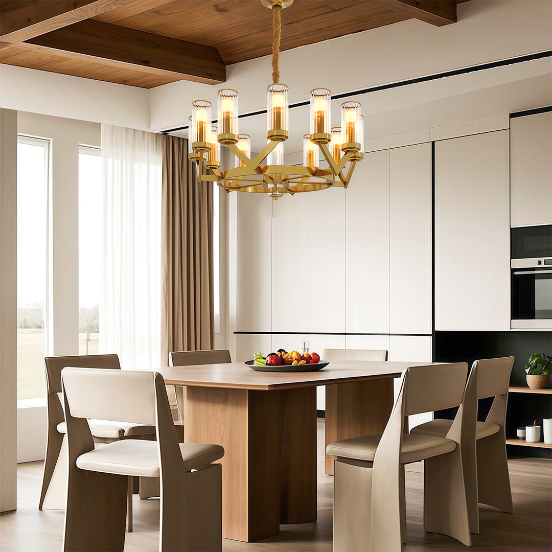Glass Drop Chandelier High-End Luxury Copper Ceiling Light