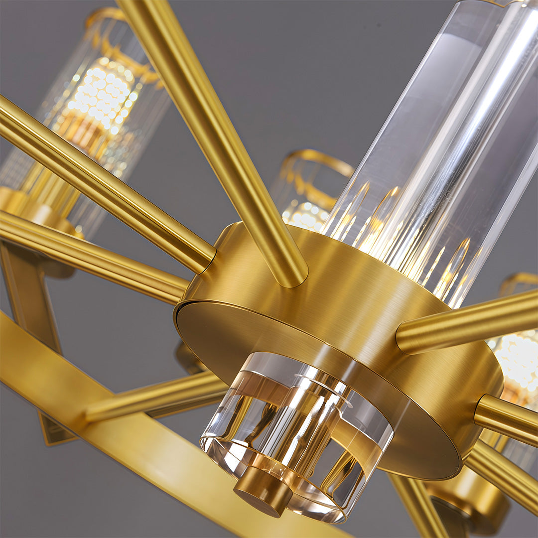 Glass Drop Chandelier High-End Luxury Copper Ceiling Light