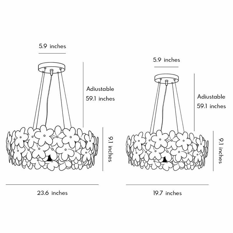 Glass Flower Chandelier French Glass Round Ceiling Light