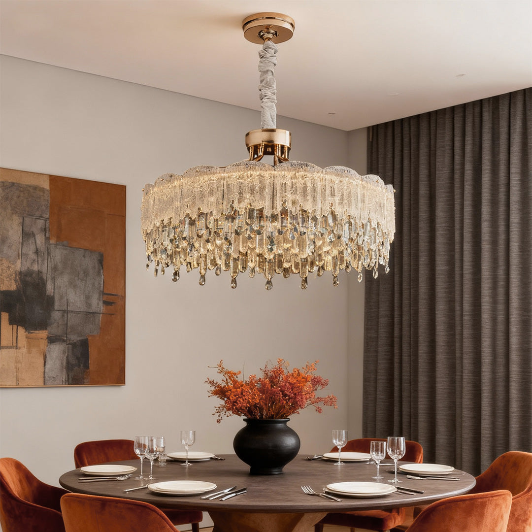 Glass Fringe Chandeliers French Luxury Crystal Ceiling Light