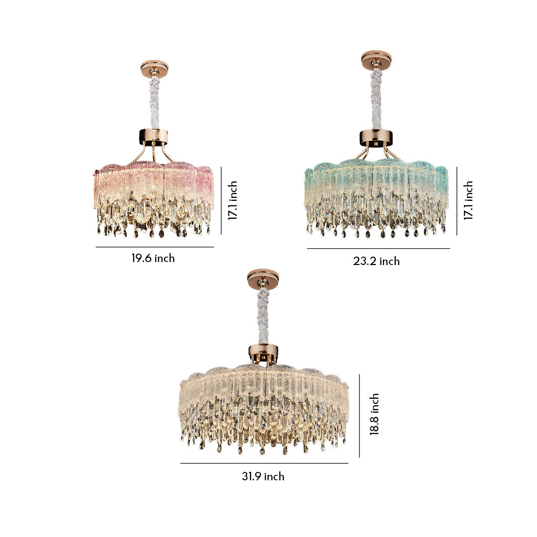 Glass Fringe Chandeliers French Luxury Crystal Ceiling Light