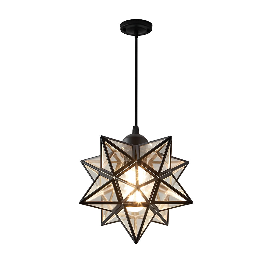 Glass Moravian Star Pendant Light Modern Ceiling Light